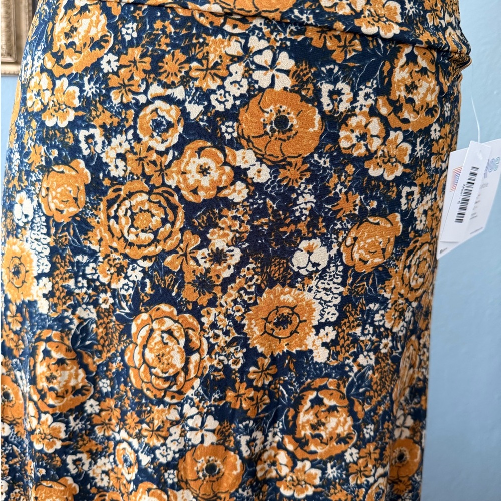 NWT!! 💛🧡 LuLaRoe Floral Maxi Skirt - Black and Orange - Picture 2 of 3